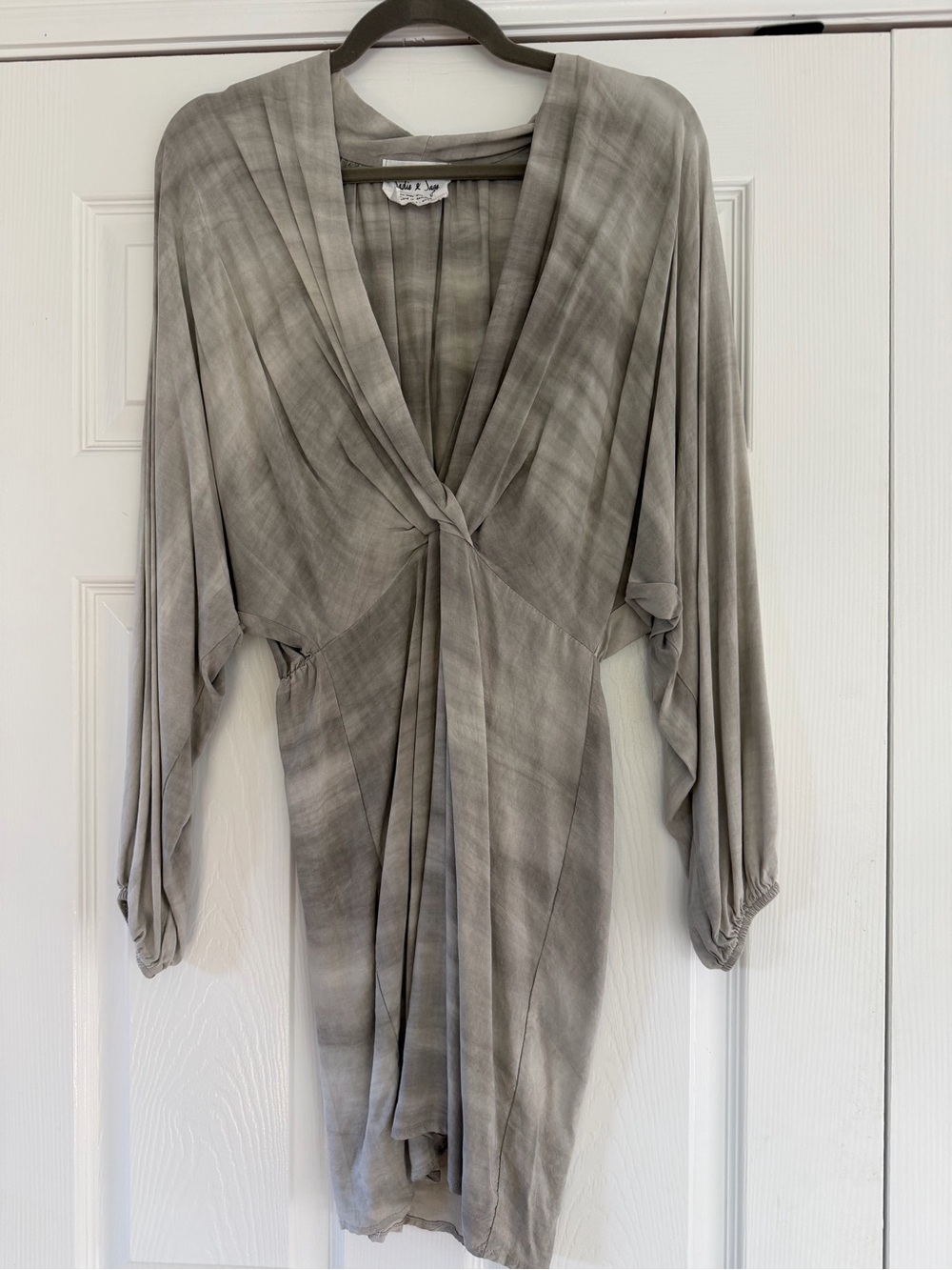 Sadie & Sage Gray Twist-Front Draped Tunic